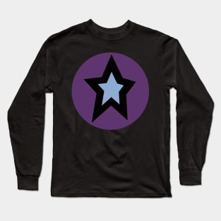 Blue Star Purple Circle Graphic Long Sleeve T-Shirt